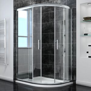 900 x 800 mm Right Quadrant Sliding Screen Waterproof Shower Cabin 6mm Walk in Tempered Glass Wet Room with Tray and Waste Trap - Elegant