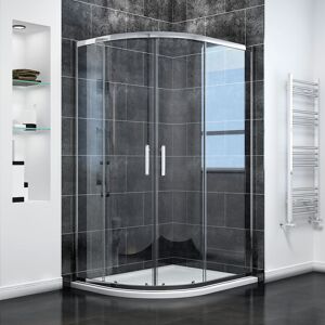 Elegant - 900 x 800 mm Sliding Door Quadrant Shower Cubicle Enclosure