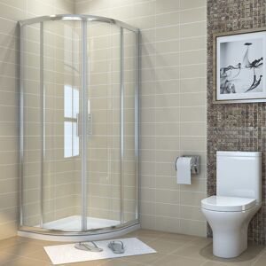 900 x 900 mm Quadrant Shower Cubicle Enclosure 6mm Glass Sliding Shower Door with Tray + Waste - Elegant