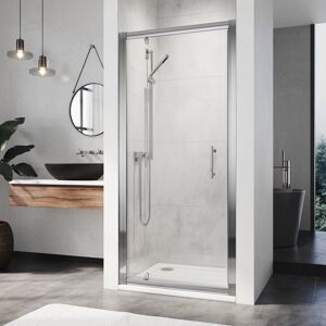 1000mm Pivot Hinge Shower Door with 1000x800mm Rectangular smc Tray and Waste Trap - Elegant