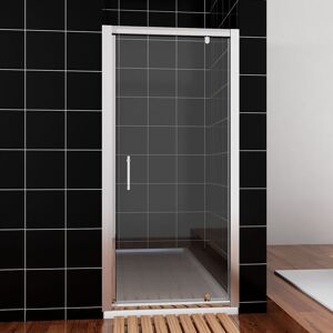 900mm Pivot Hinge Shower Door Aluminium Frame Shower Enclosure 6mm Tempered Glass with 900x1200mm smc Tray + Waste Trap - Elegant
