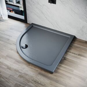Anti-Slip Quadrant Stone Shower Tray Gray with Free Waste 900 x 900 x 40mm - Elegant
