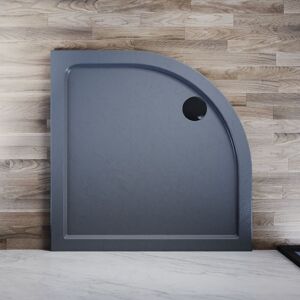 ELEGANT Anti-Slip Quadrant Stone Shower Tray Gray with Free Waste 800 x 800 x 40mm
