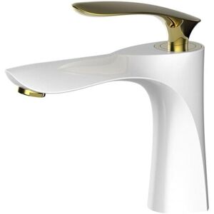 SHUNLI Elegant Bathroom Sink Faucet Hot and Cold Water Mixer Tap Platinum Finish Brass Toilet Water Tap Gold (Color : Short Platinum)