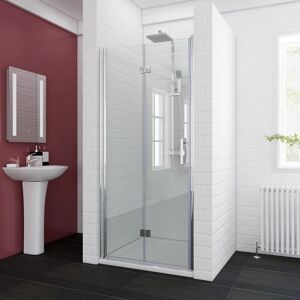 900x1200mm Elegant Bi-Fold Shower Door Glass Shower Enclosure Reversible Folding Cubicle Door with Rectangular smc Tray and Waste Trap
