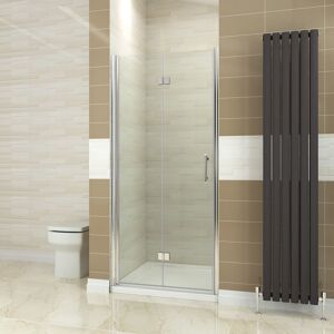 900x1500mm Elegant Bi-Fold Shower Door Glass Shower Enclosure Reversible Folding Cubicle Door with Rectangular smc Tray and Waste Trap
