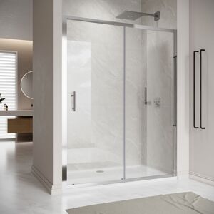 ELEGANT 1200x900mm, 8mm Easy Clean Glass, Dual Aluminium frame, Sliding Shower Door Modern Bathroom with smc Tray + Waste Trap