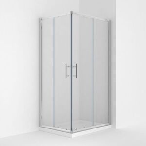 Sliding Shower Door Corner Entry Shower Enclosure with Tray and Riser Kit 900 x 800 mm - Elegant