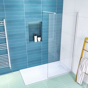 Frameless Shower Cabin 1200mm Walk in Shower Door Screen Wet Room with 1700x700mm Anti-Slip Tray and Waste Trap Cover - Elegant