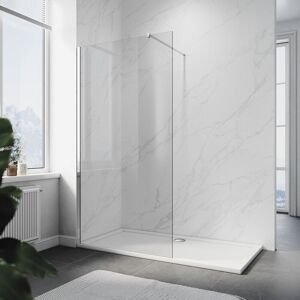 ELEGANT 700mm Shower Screen, 8mm Easy Clean Glass with 900x1200mm smc Tray and Waste Trap