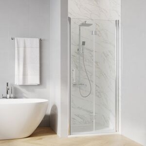 800mm Folding Shower Screen Cubicle 6mm Tempered Glass Bi Fold Wetroom Shower Enclosure - Elegant