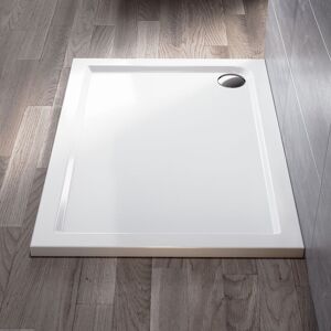 Modern Shower Enclosure Tray 1200 x 800 x 40 mm Rectangular Gloss White with Waste Trap - Elegant