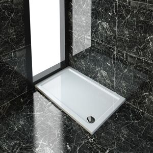 Elegant - Rectangular 1200 x 800 x 40 mm Tray for Shower Enclosure Cubicle + Waste Trap