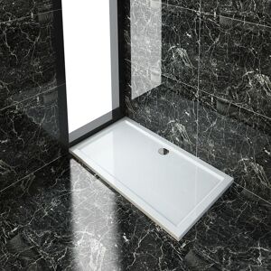 Rectangular 1400 x 800 x 40 mm Tray for Shower Enclosure Cubicle + Waste Trap - Elegant