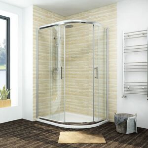 Right Quadrant Shower Cabin 1000 x 800 mm Framed Corner Bathroom Sliding Shower Door with Base Tray and Free Waste Trap - Elegant