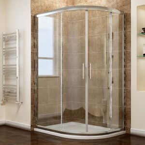 Right Quadrant Shower Enclosure 6mm Sliding Glass Cubicle Door with Tray + Waste, 1000 x 800 mm - Elegant