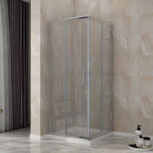 ELEGANT Shower Enclosure Corner Entry Square Sliding Shower Enclosure 760 x 760 mm