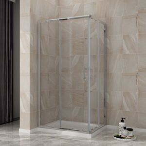 Sliding Corner Entry Shower Enclosure Door Cubicle 1200 x 700 mm with Tray - Elegant