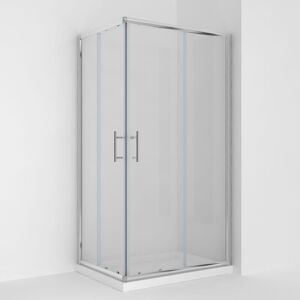 Sliding Corner Entry Shower Enclosure Door with Tray and Riser Kit 900 x 760 mm - Elegant
