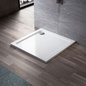 ELEGANT Square Bathroom Tray 800 x 800 x 40 mm Slimline Shower Tray + Waste Trap