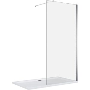 Walk in Shower Enclosure 1100mm Waterproof Shower Screen 8mm Easy Clean Glass Shower Panel 1100x800mm Shower Tray + Waste Trap Cover - Elegant