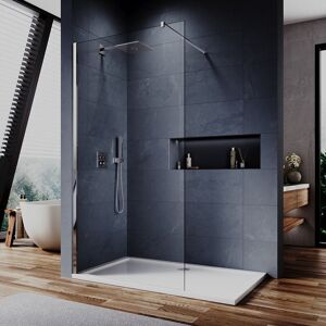 ELEGANT 1000mm Shower Screen, 6mm Tempered Toughened Glass with 900x1500mm smc Tray and Waste Trap