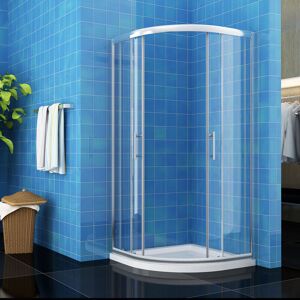 Waterproof Sliding Shower Screen 6mm Easy Clean Quadrant Shower Cabin 900x800mm - Elegant