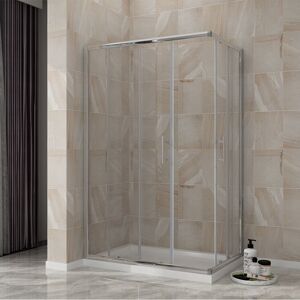 Sliding Shower Door Corner Entry Shower Enclosure with Tray 1200 x 800 mm - Elegant