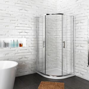 Wet Room Corner Entry Sliding Shower Door 900x800mm Quadrant Shower Enclosure - Elegant