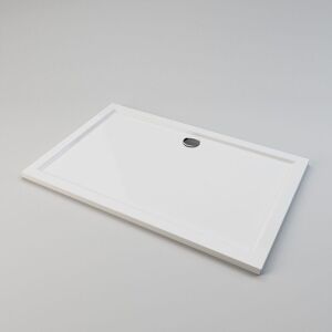 Elegant - White Shower Tray Rectangular Low Profile Shower Tray Resin Shower Base Tray for Shower Enclosure with Free Waste Trap 1400 x 900 x 40 mm
