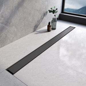Emke - 2in1 Tile Insert Double-Sided Floor Drain Complete Set Shower Drain Linear Drain, 900mm Matte Black