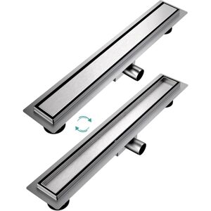 EMKE Shower Drain Linear Drain 2-in-1 Tile Insert Linear Floor Shower Drain, Stainless Steel Channel Drain, with High Flow Capacity Odor Stop and