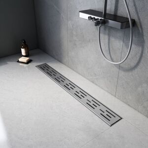 Emke - Stainless Steel Floor Drain Tile Insert Shower Linear Drain, 2 in 1 Shower Drain Suitable for Bathrooms, Toilets, 600mm