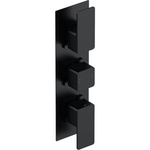 Balterley - Empire Contemporary Bathroom Concealed Square Triple Thermostatic Shower Valve, 280mm, Matt Black