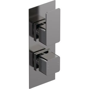 Balterley - Empire Square Concealed Twin Thermostatic Shower Valve (1 Outlet) - Brushed Pewter