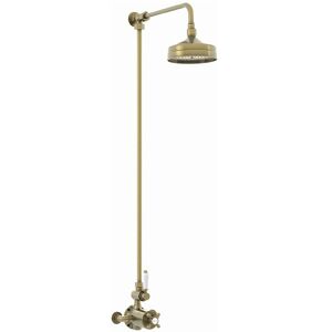 Enki - Downton Shower Head & Caddy Set Antique Bronze 150mm