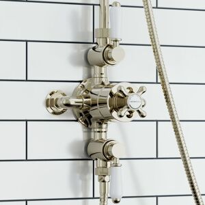 Enki - Downton Triple Shower Valve 2-Outlet English Gold White T68