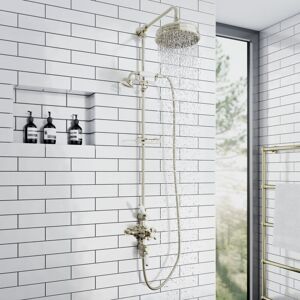 ENKI Downton 2-Outlet Shower Set Riser Rail English Gold 200mm