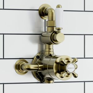 Enki - Downton Twin Shower Valve Thermostatic Antique Bronze T107