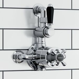 Enki - Downton Twin Shower Valve Thermostatic Chrome Black T100