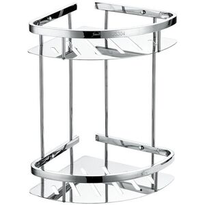 MUMU Exclusive Stainless Steel Shower Basket Bathroom Bath Shelf Shower Tray Wall Corner Shelf Holder (Stainless Steel, 2 Tier)