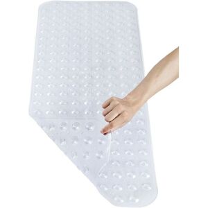Neige - Extra Long Bath Mat Non-Slip Bath Mat with Suction Cups Durable Non-Slip Shower Mat (Transparent White)