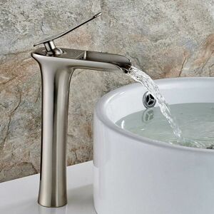 Dewdat - faucet bathroom waterfall basin faucet high bathroom faucet counter top sink faucet bathroom brushed nickel