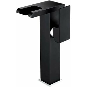 Dewdat - Faucet Washbasin led High Waterfall Faucet Bathroom, Modern Stylish Design Black Brass Mixer Tap Sink, Hot & Cold Water Available, 3 Color