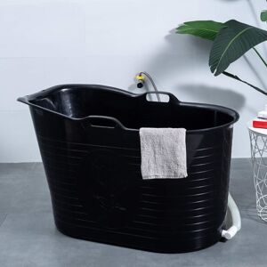 Fimous - Bathtub for Adults, Soaking Bathtub for Hot Bath and Ice Bath Freestanding Bath Tub Black