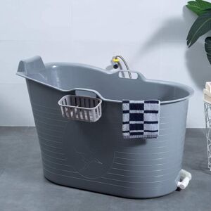 Fimous - Bathtub for Adults, Soaking Bathtub for Hot Bath and Ice Bath Freestanding Bath Tub Grey