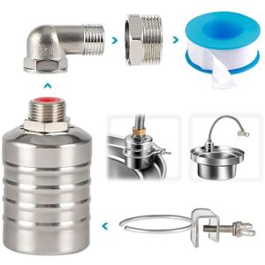 TLILY Float Valve,1/2 Inch to 3/4 Water Valve,304 Stainless Steel Fully Automatic Level Control Valve