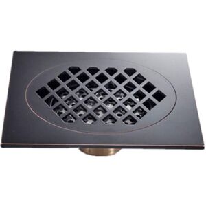 TINOR Floor Drain 1 Pcs Shower Drain 15 x 15 Cm Super Larger Floor Drain Black Bathroom Drain Building Material Square Water Drain Bathroom Accessories