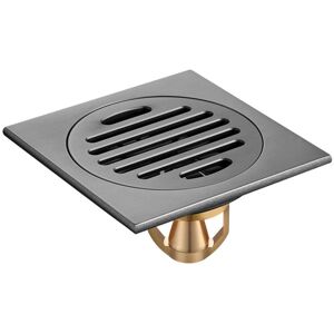 Tinor - Floor Drain Bathtub Drain Cover Removable for Bathroom Shower Room Toilet Square Garden Strainer Rustproof Stainless Steel Black 10x10cm