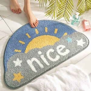 Tinor - Floor Mat Small Fresh Semicircle Carpet Bathroom Non-slip Mat Absorbent Foot Cushion(Happy Sunlight)